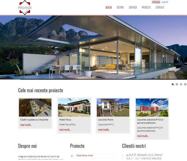 Architectural projects website with estimate materials cost.
